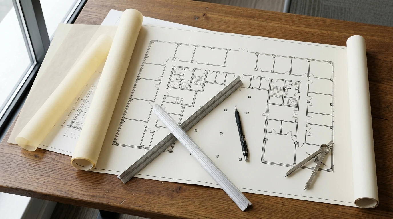 Architekturplan mit Maßstab