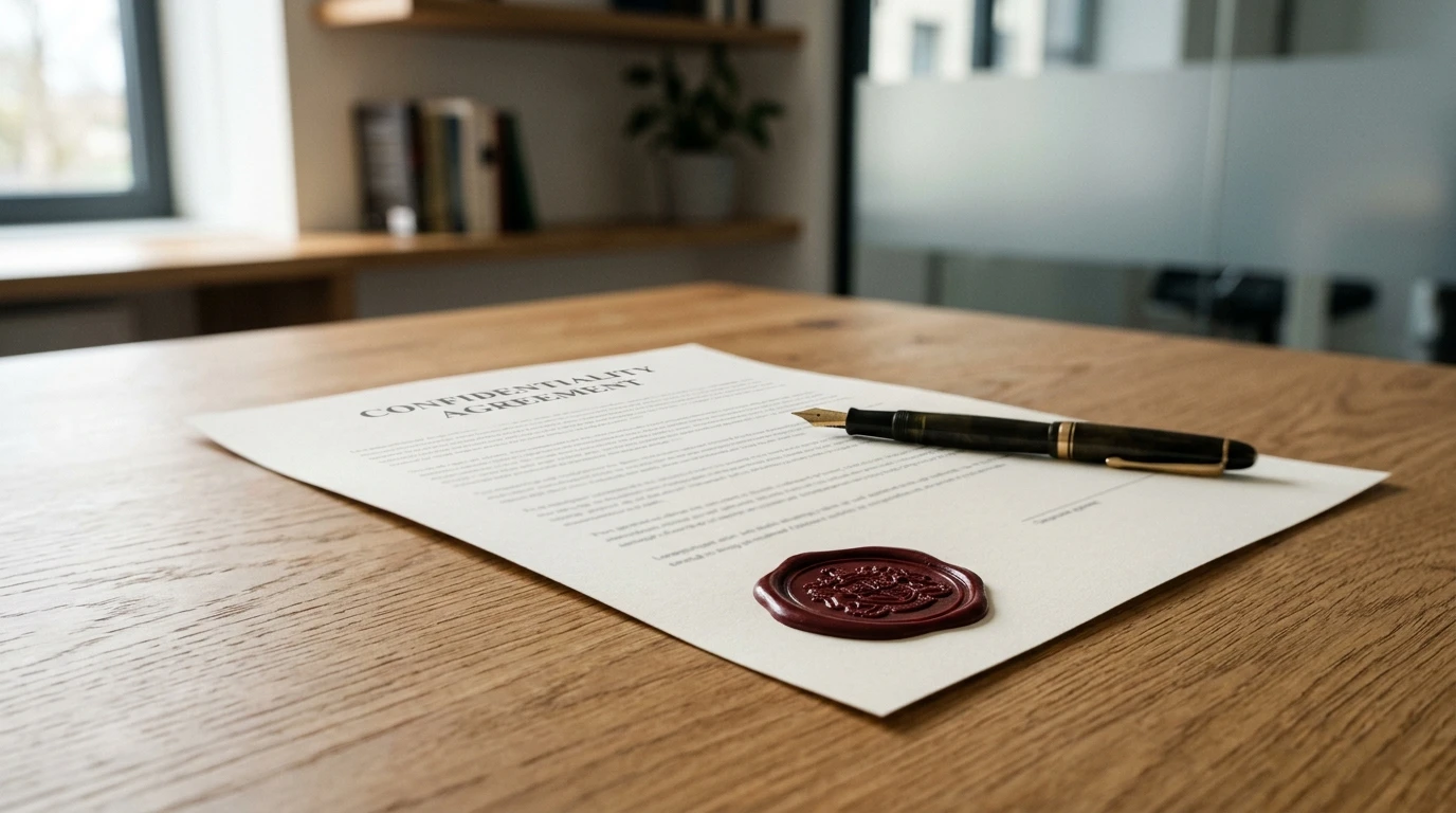 Vertraulichkeitsvereinbarung mit Stempel