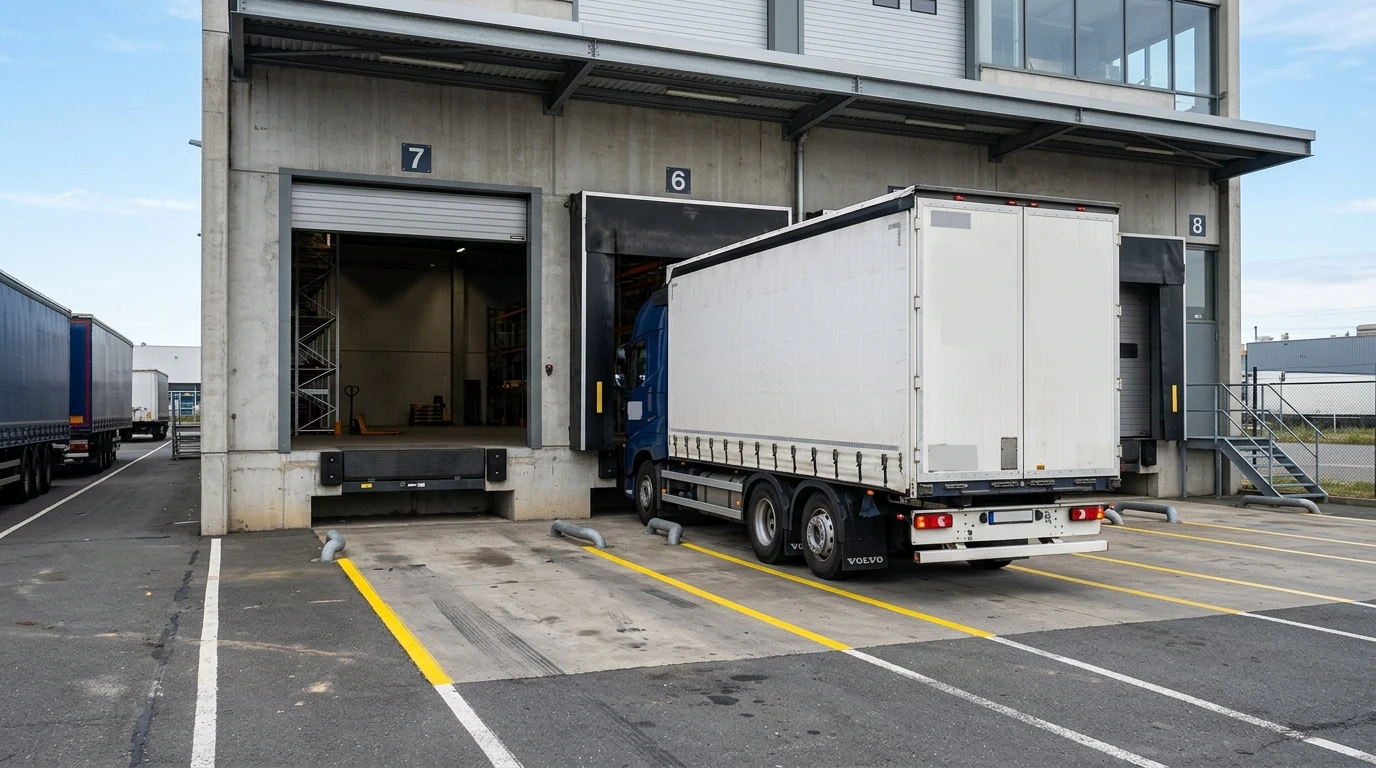 Hallentor offen mit Lkw