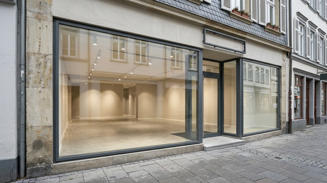 Schaufenster in Fußgängerzone