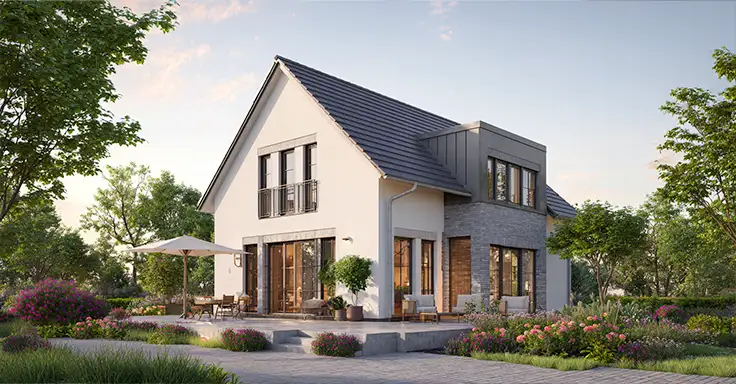Verschiedene Haustypen in einer Wohngegend